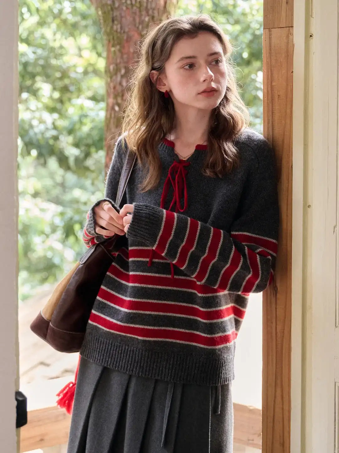 Emberlynn Round Neck Stripe Sweater