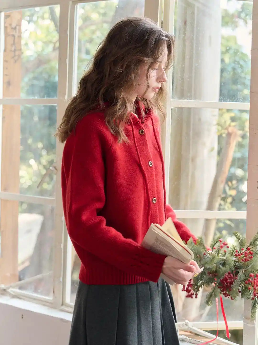 Kori 100% Wool Hoodie Cardigan