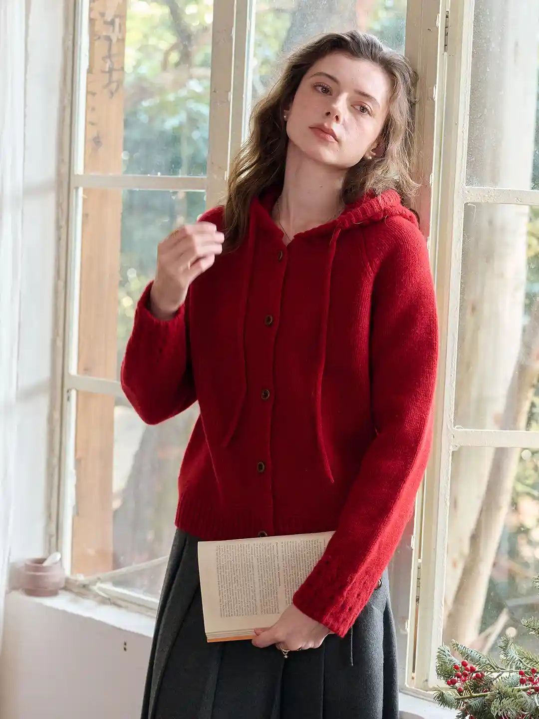 Kori 100% Wool Hoodie Cardigan