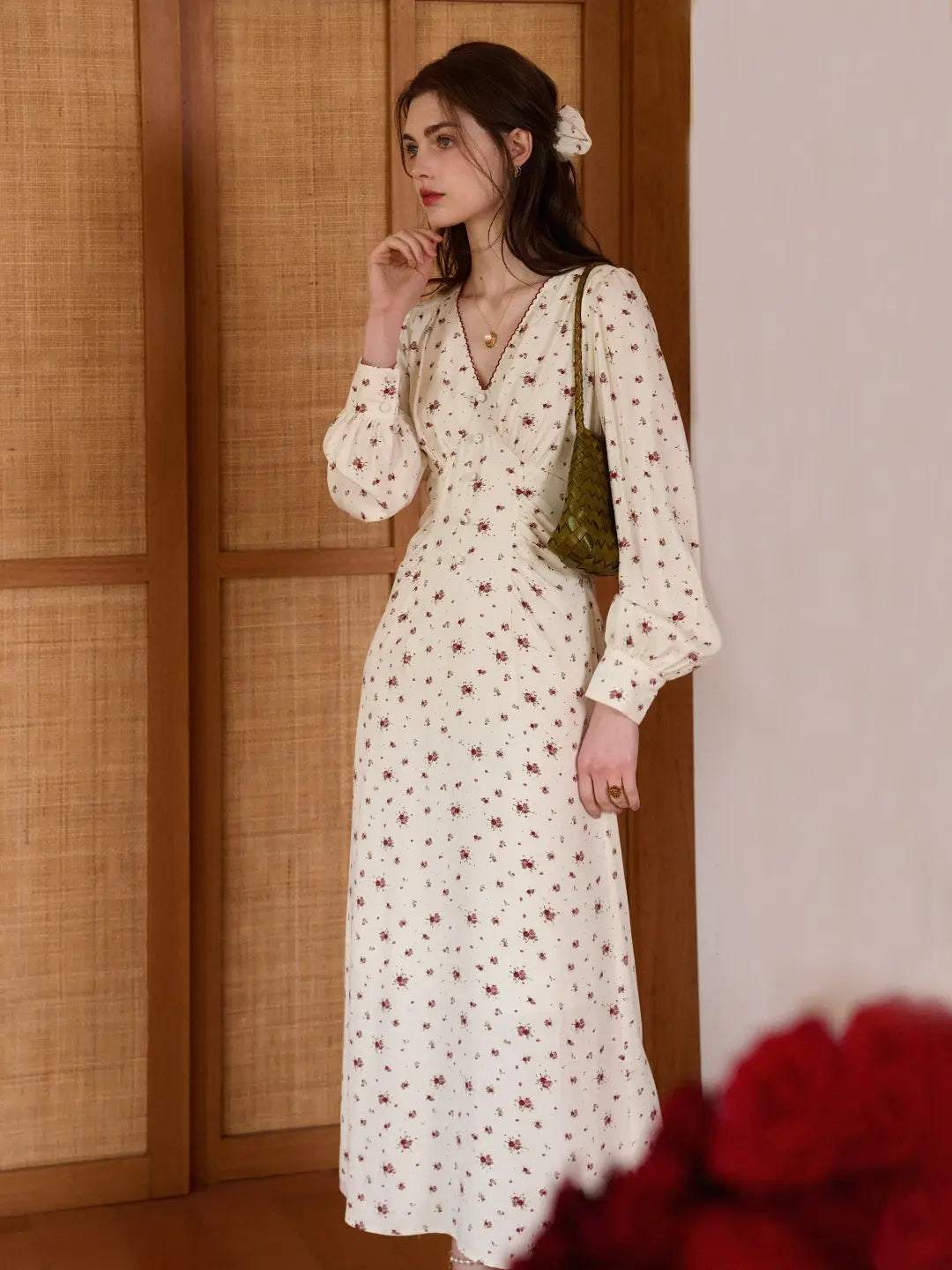 Nori V-Neck Floral Dress