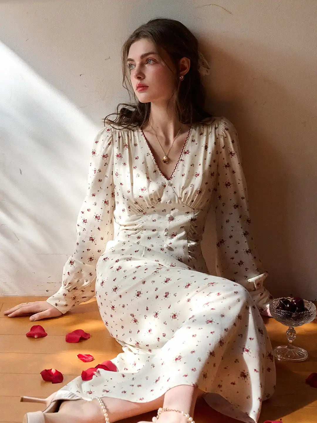 Nori V-Neck Floral Dress