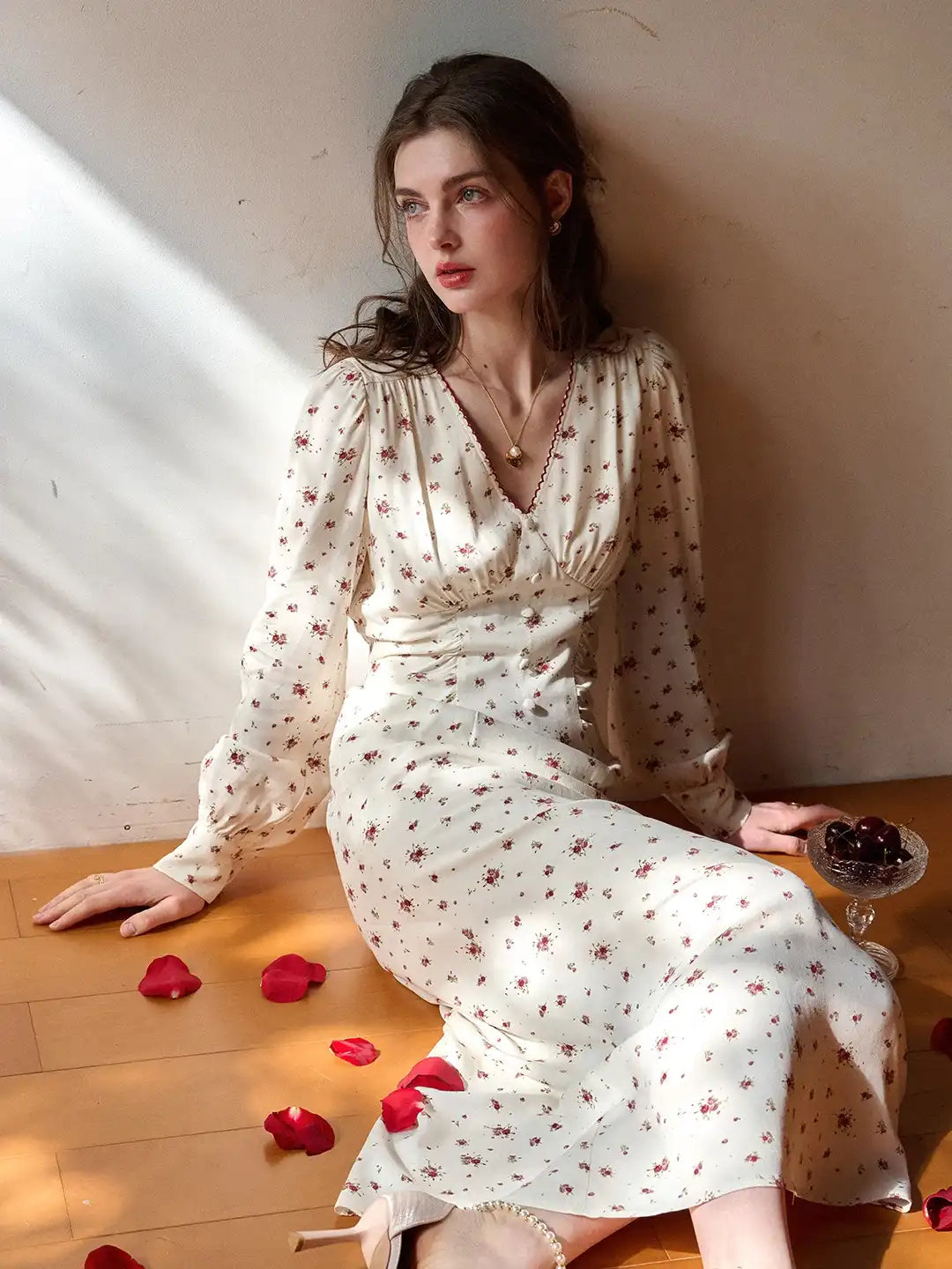 Nori V-Neck Floral Dress