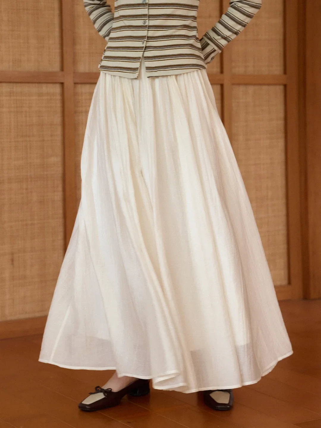 Harlee Flowy Pleated Lyocell Skirt