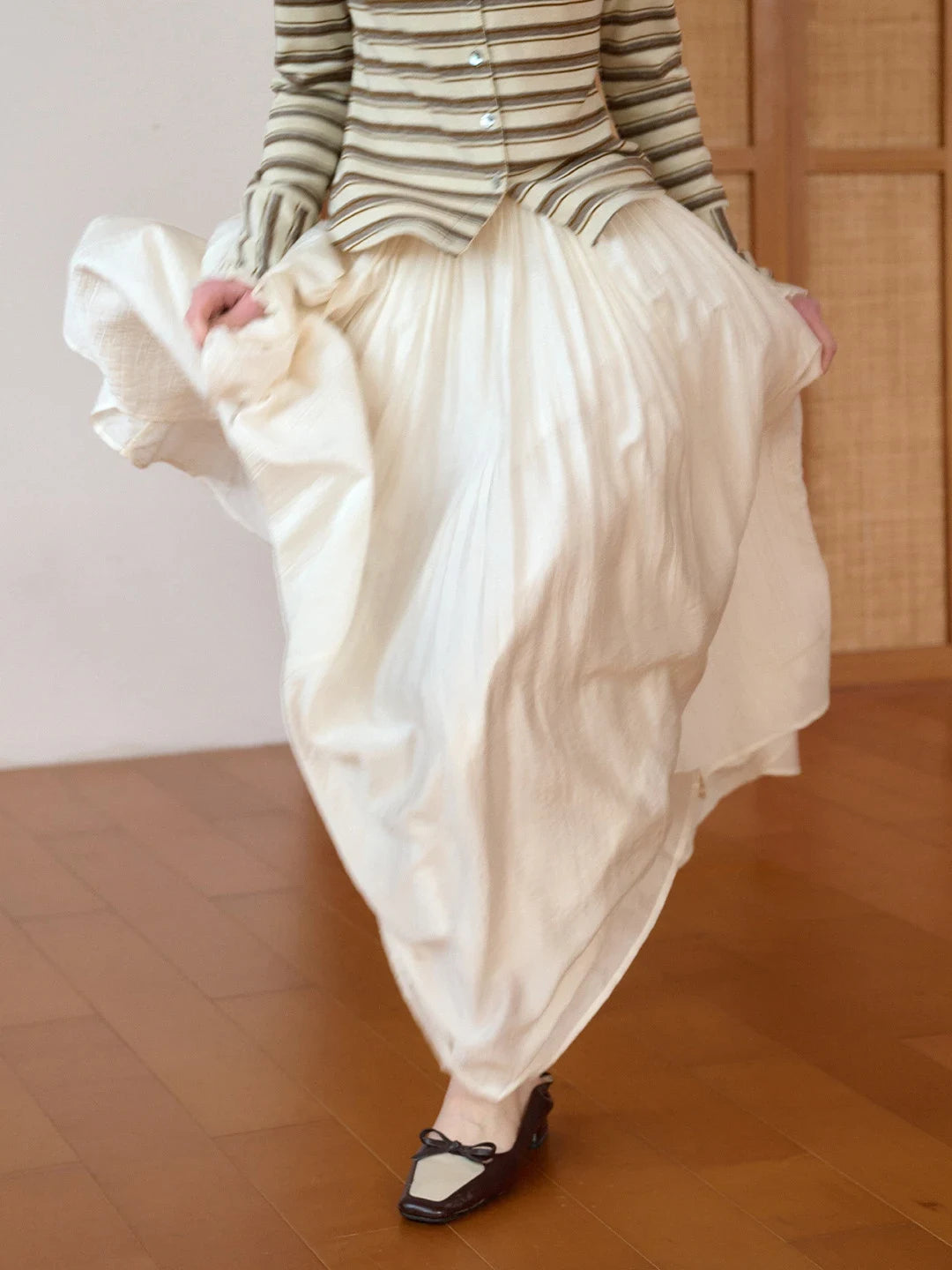 Harlee Flowy Pleated Lyocell Skirt