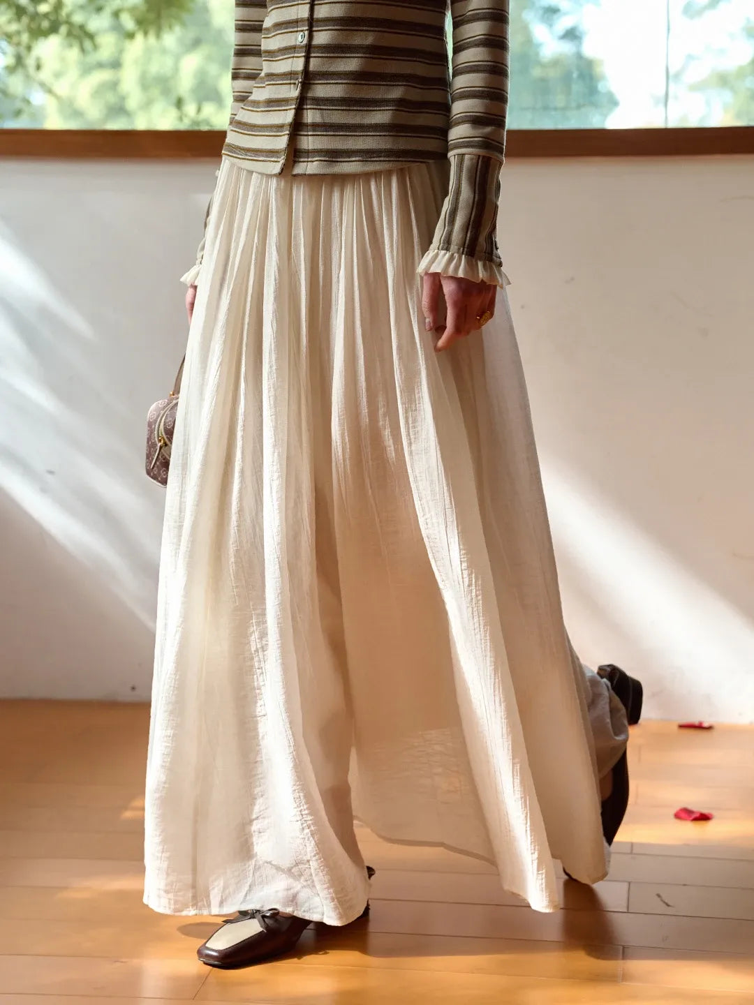 Harlee Flowy Pleated Lyocell Skirt