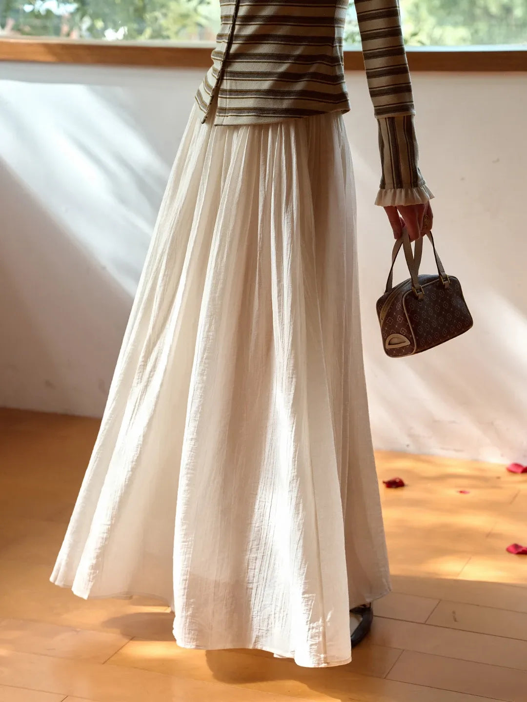 Harlee Flowy Pleated Lyocell Skirt