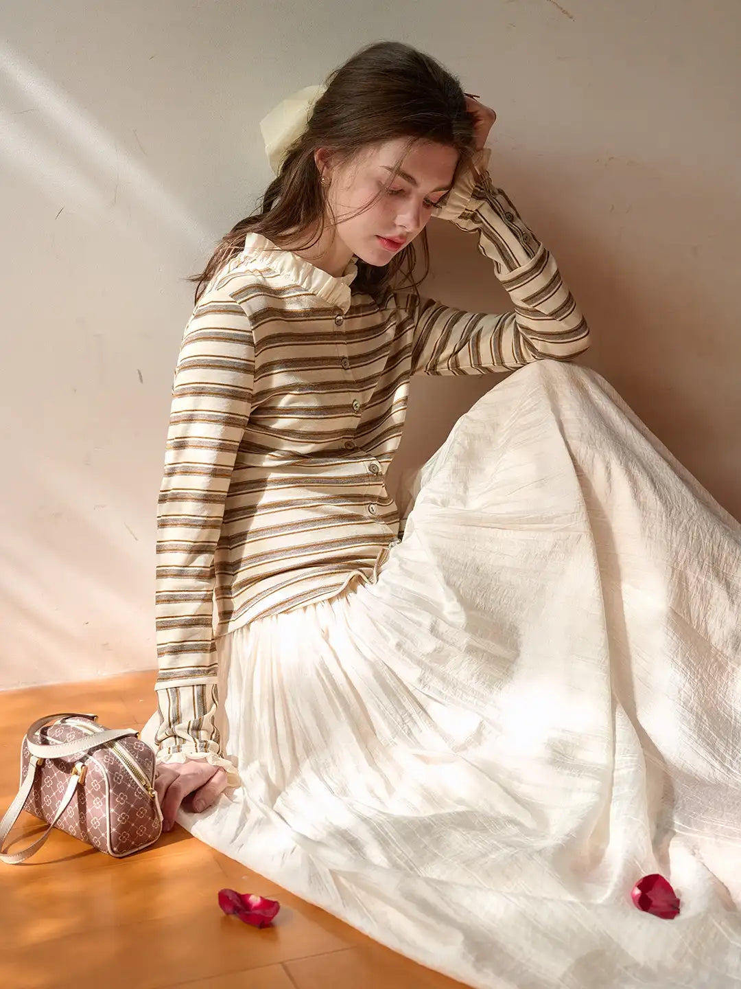 Harlee Flowy Pleated Lyocell Skirt