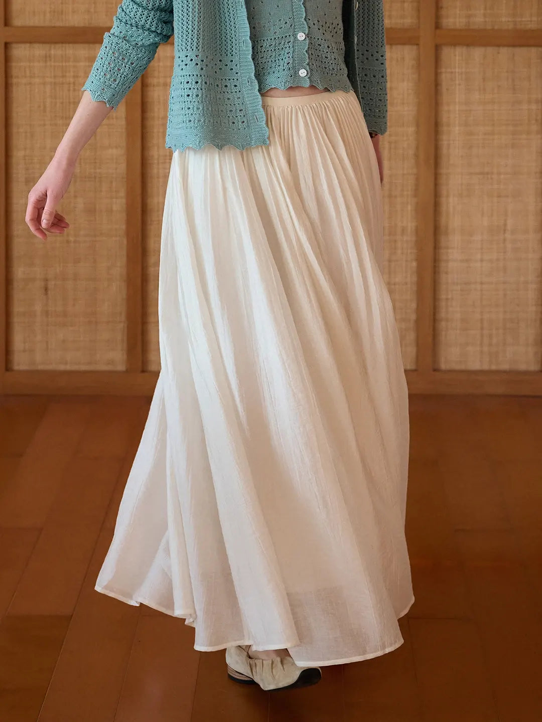 Harlee Flowy Pleated Lyocell Skirt