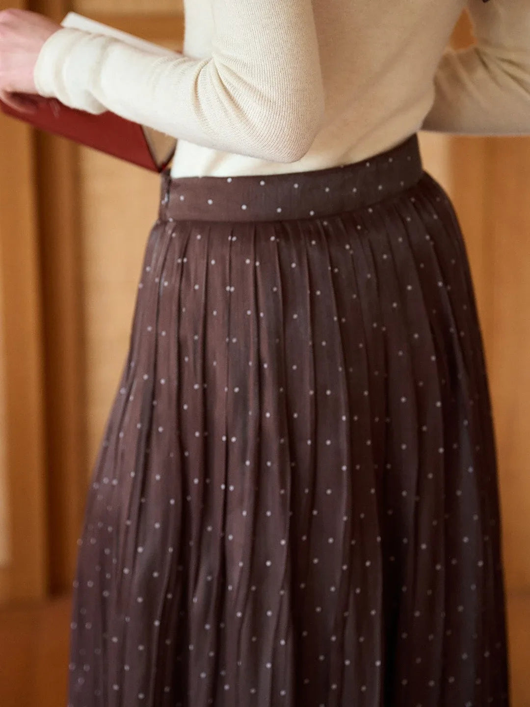 Braelyn Pleated Dots Skirt