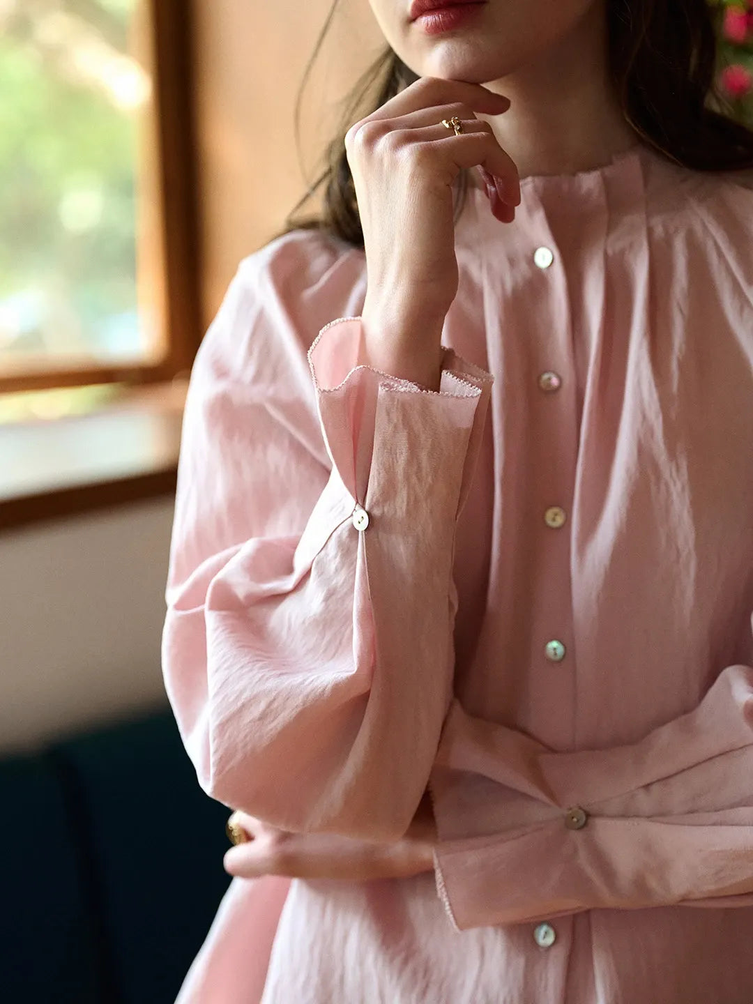 Madalyn Ruffle Collar Linen Blouse