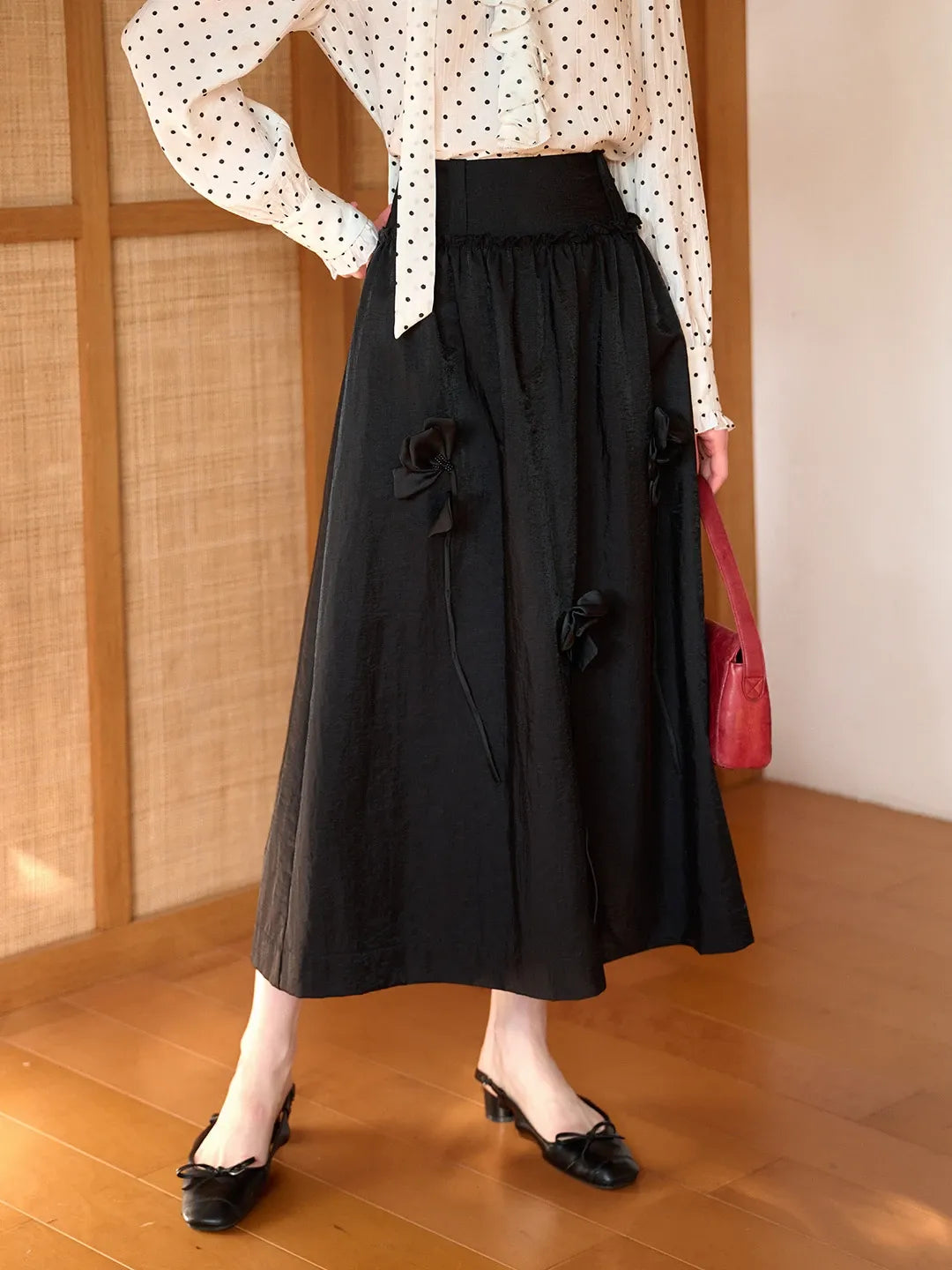 August 3D Flower A-Line Skirt