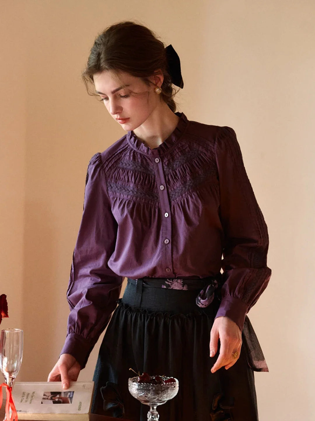 Jolie Ruffle Collar 100% Cotton Blouse