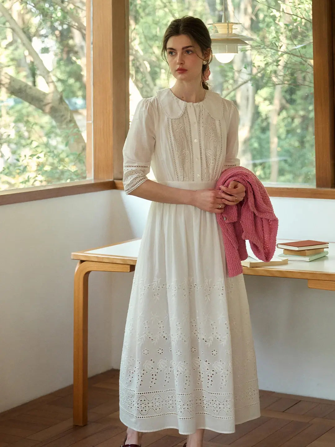 Jana Peter Pan Collar Hollow Dress