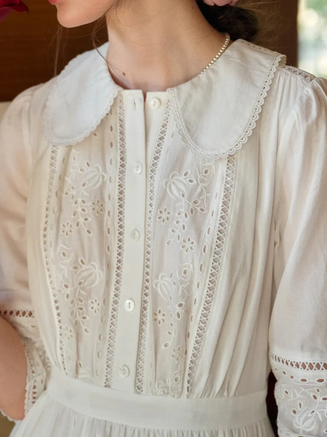 Jana Peter Pan Collar Hollow Dress