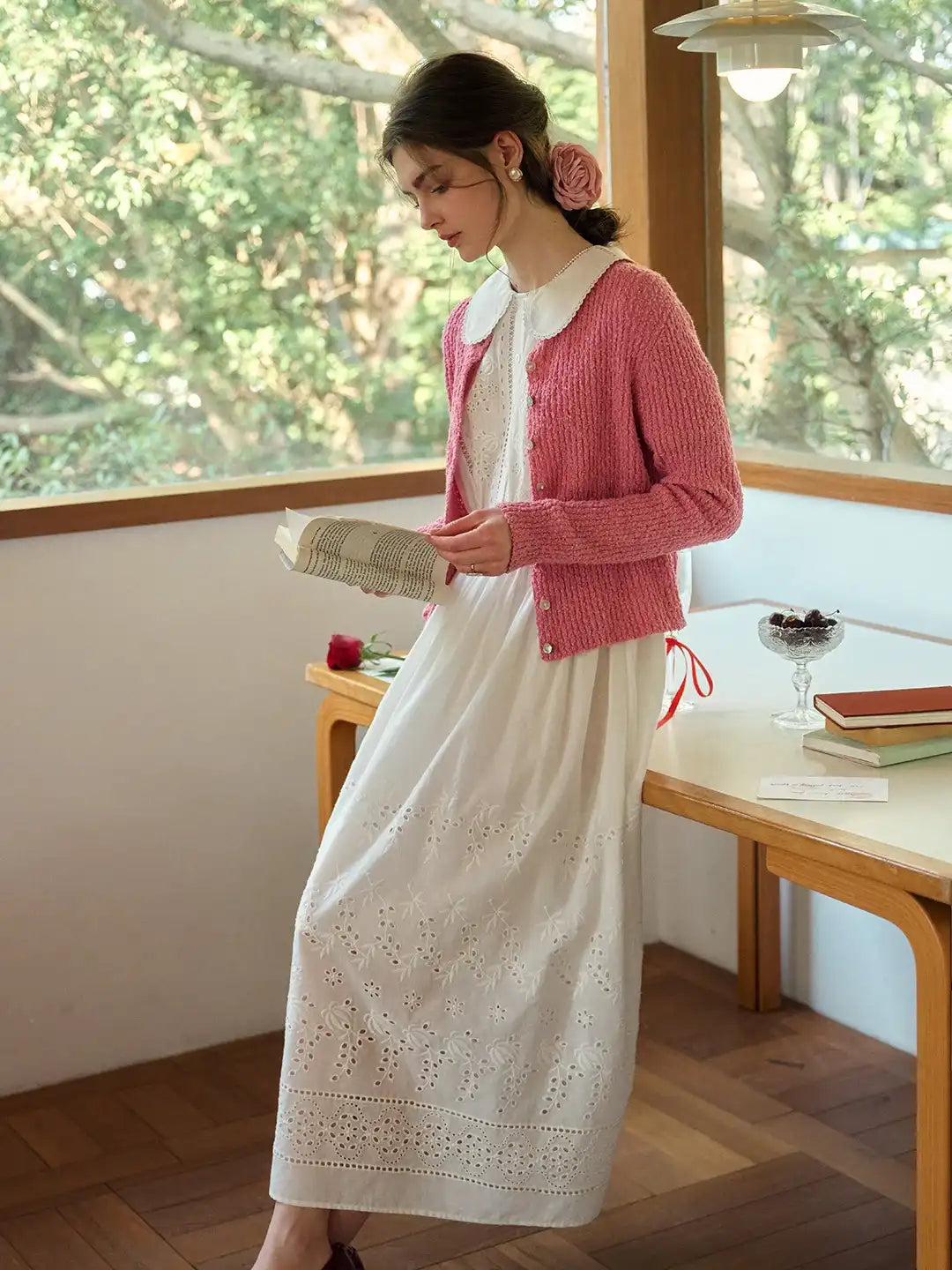 Jana Peter Pan Collar Hollow Dress