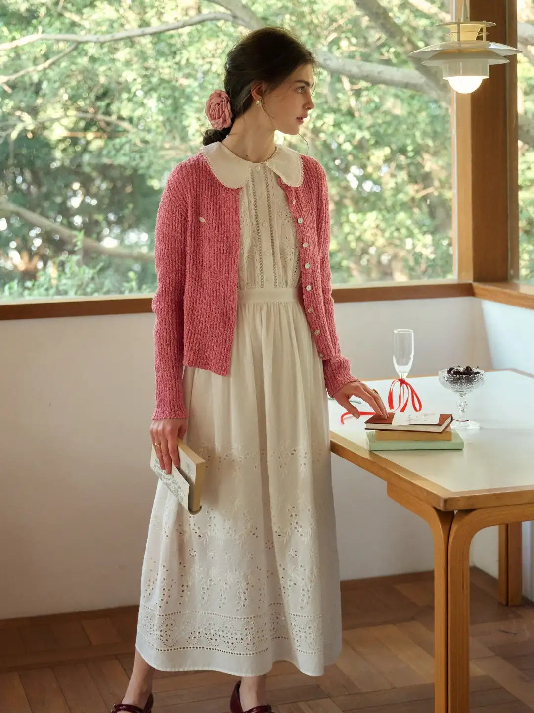 Jana Peter Pan Collar Hollow Dress