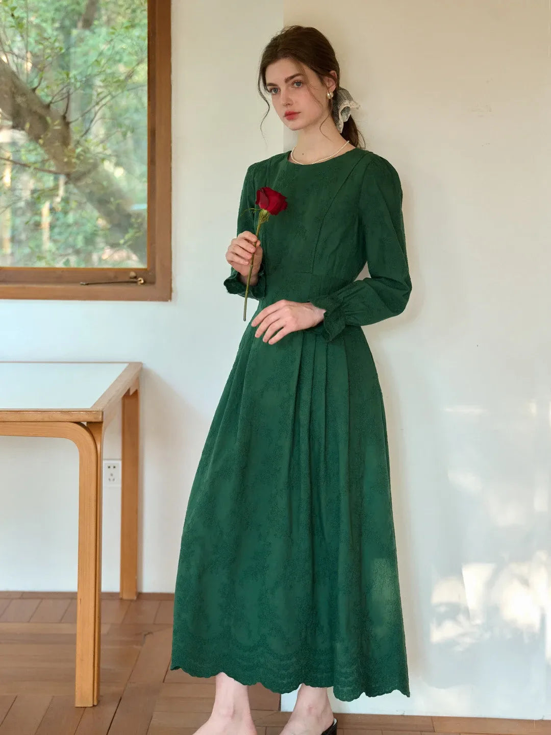 Laylani Round Neck 100% Cotton Dress