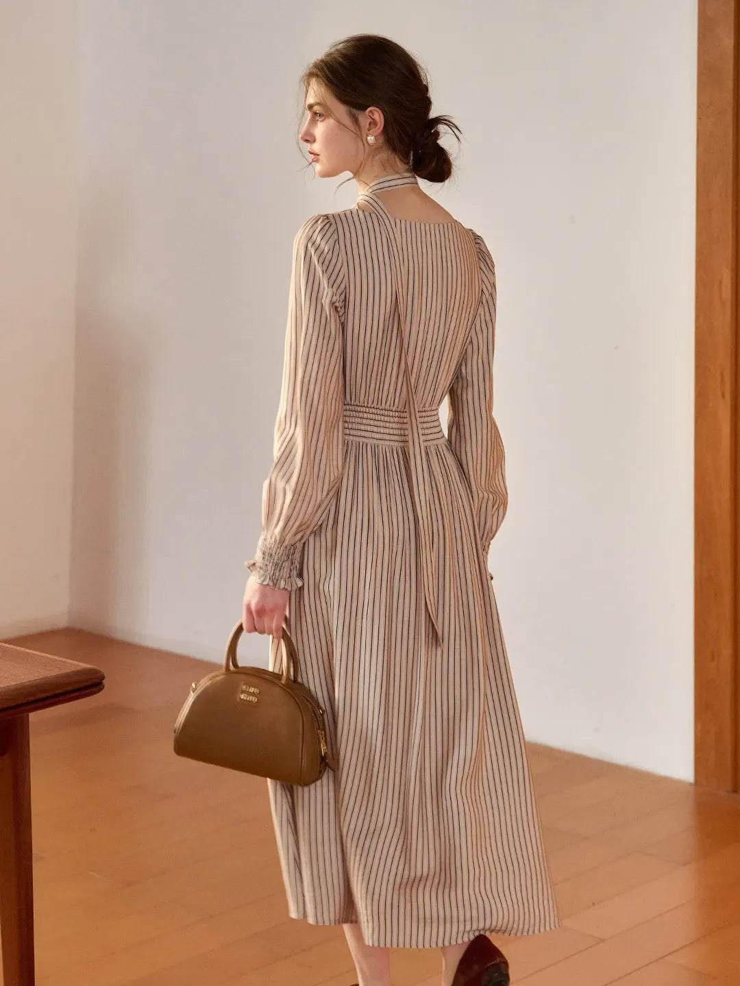 Janlisa Cowl Neck Stripe Dress