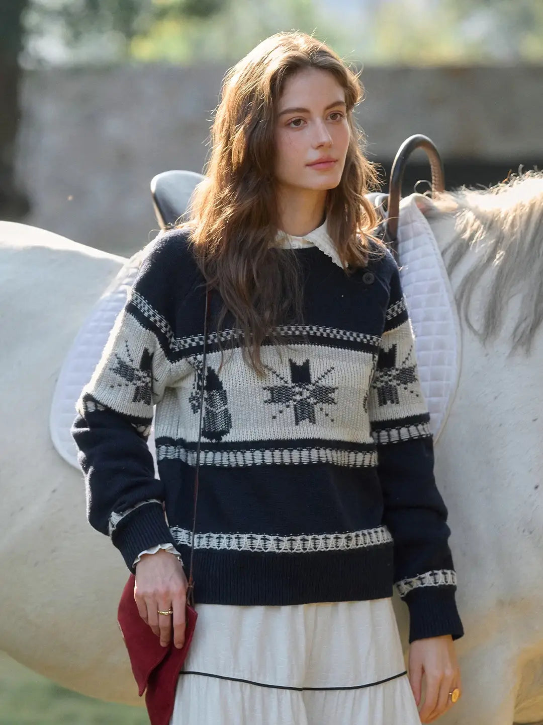 Alitzel Round Neck Wool Sweater