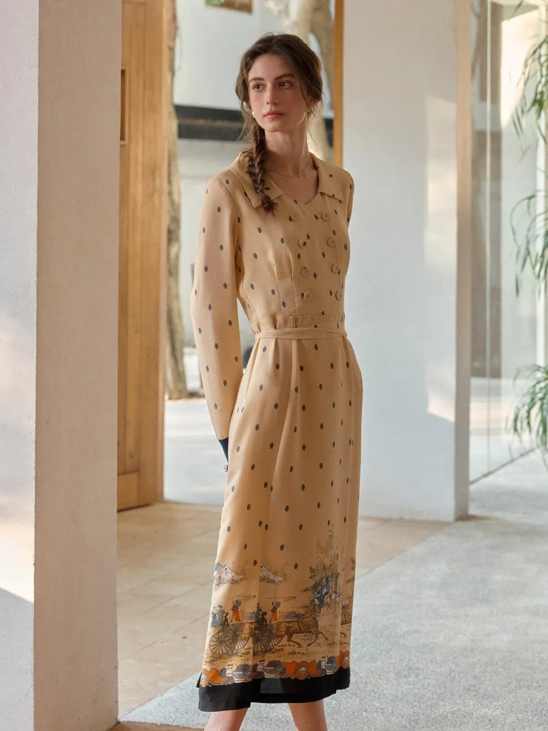 Elizabeth Retro Printed Dress