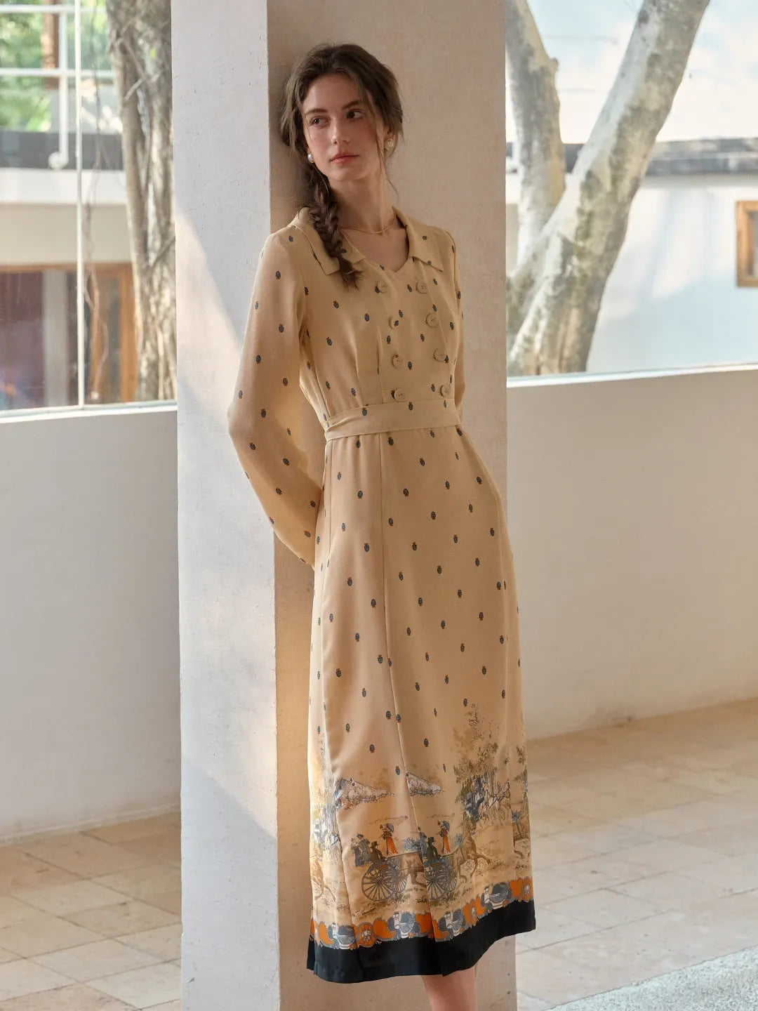 Elizabeth Retro Printed Dress