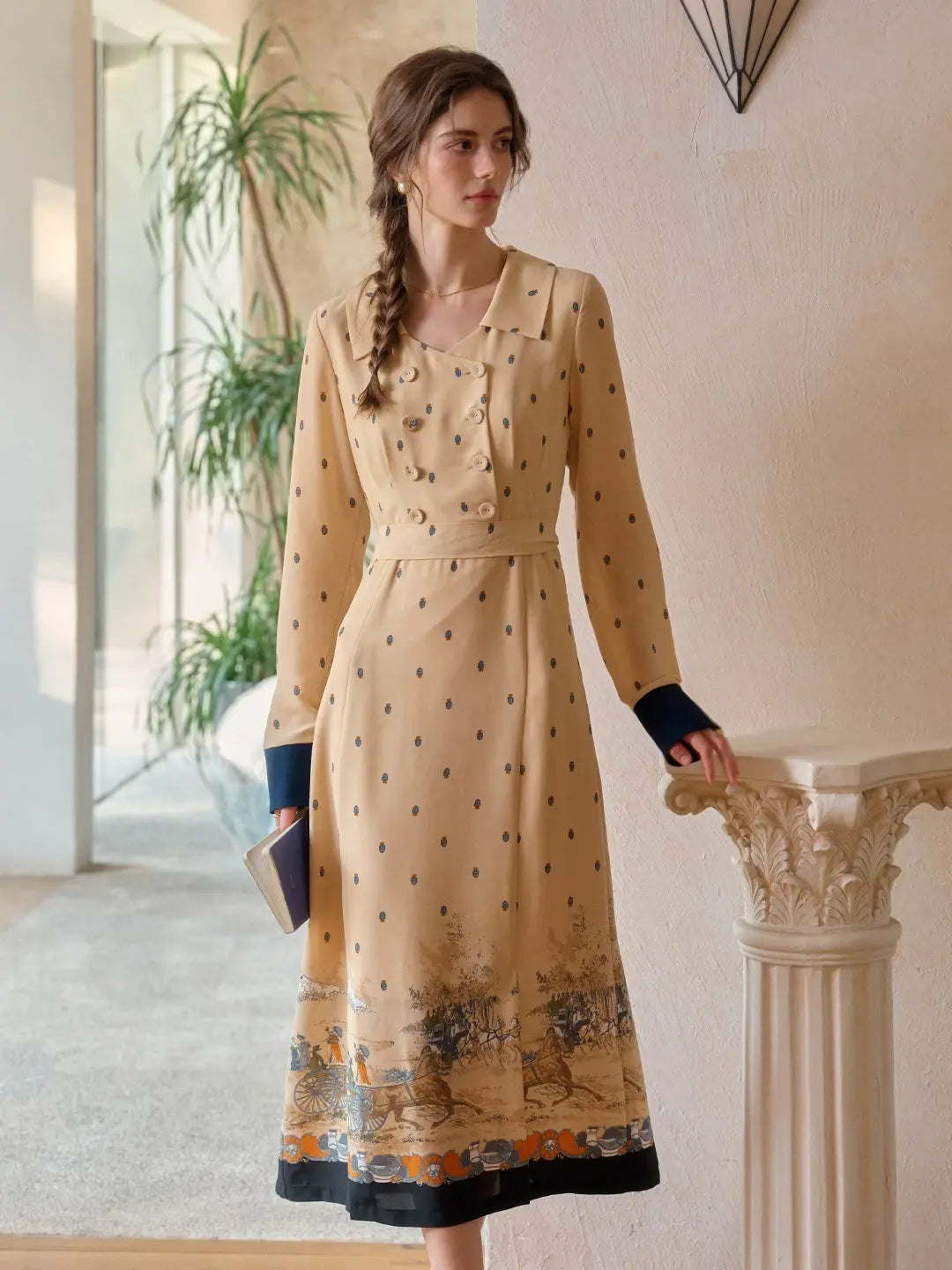 Elizabeth Retro Printed Dress