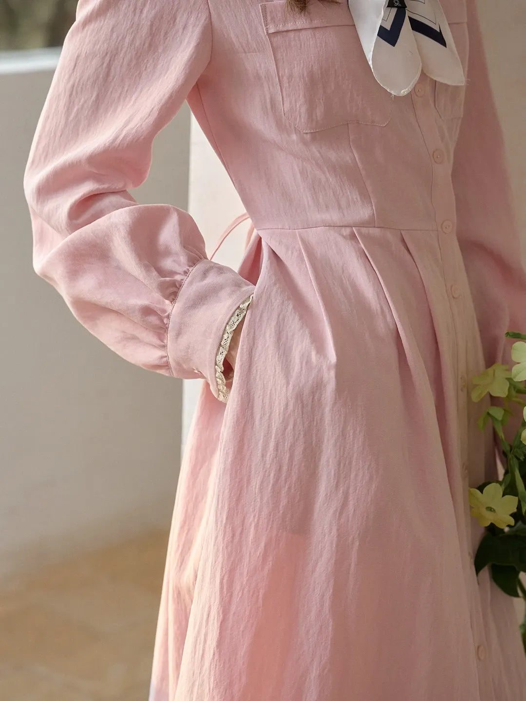 Kamiyah Lapel Button Dress