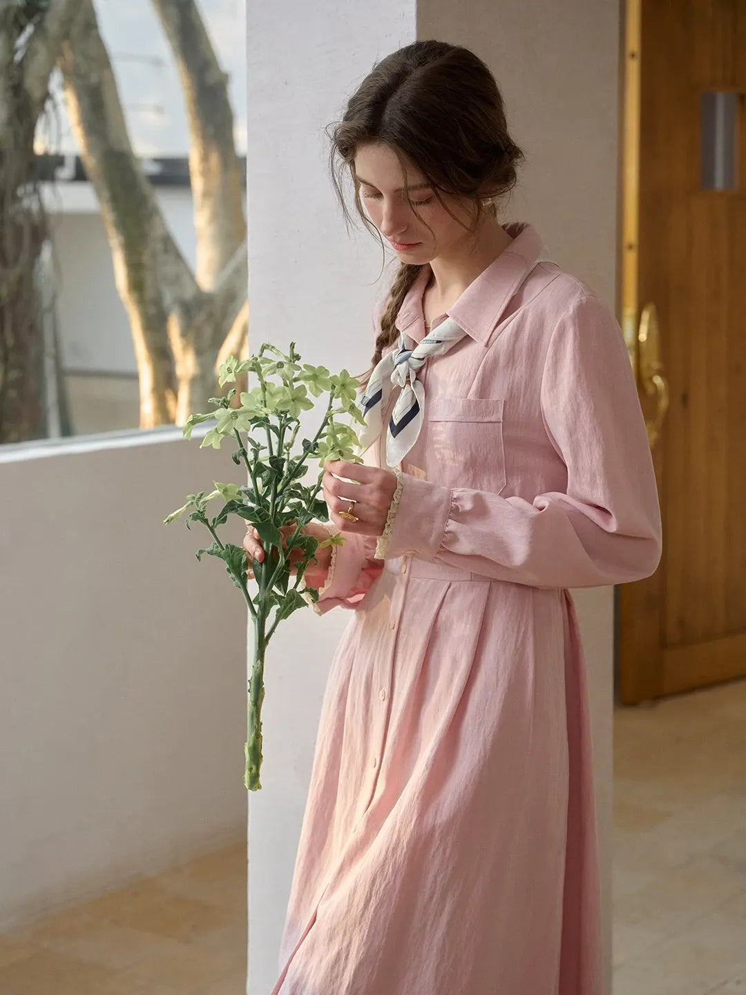 Kamiyah Lapel Button Dress