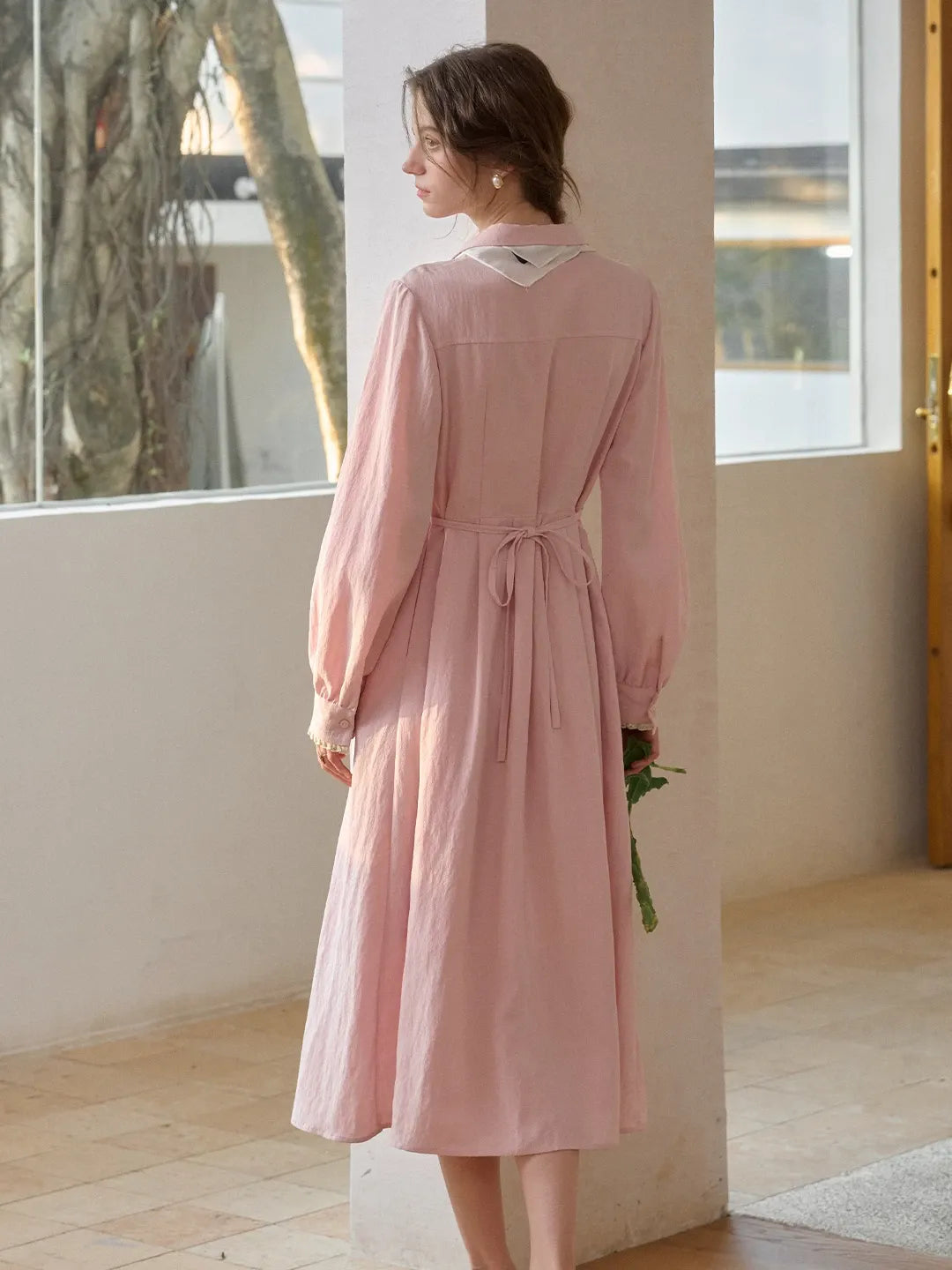 Kamiyah Lapel Button Dress