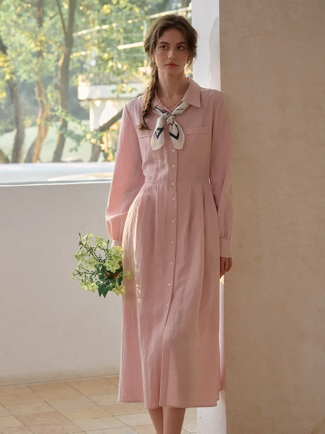 Kamiyah Lapel Button Dress