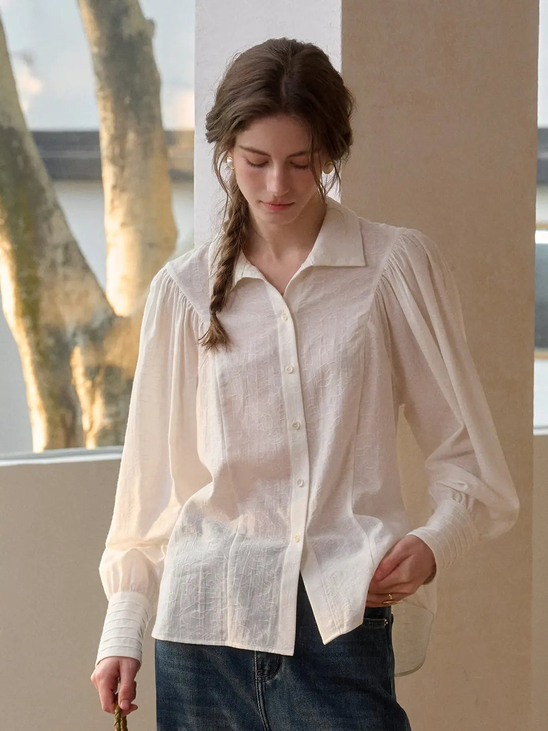 Indy V-Neck 100% Cotton Blouse