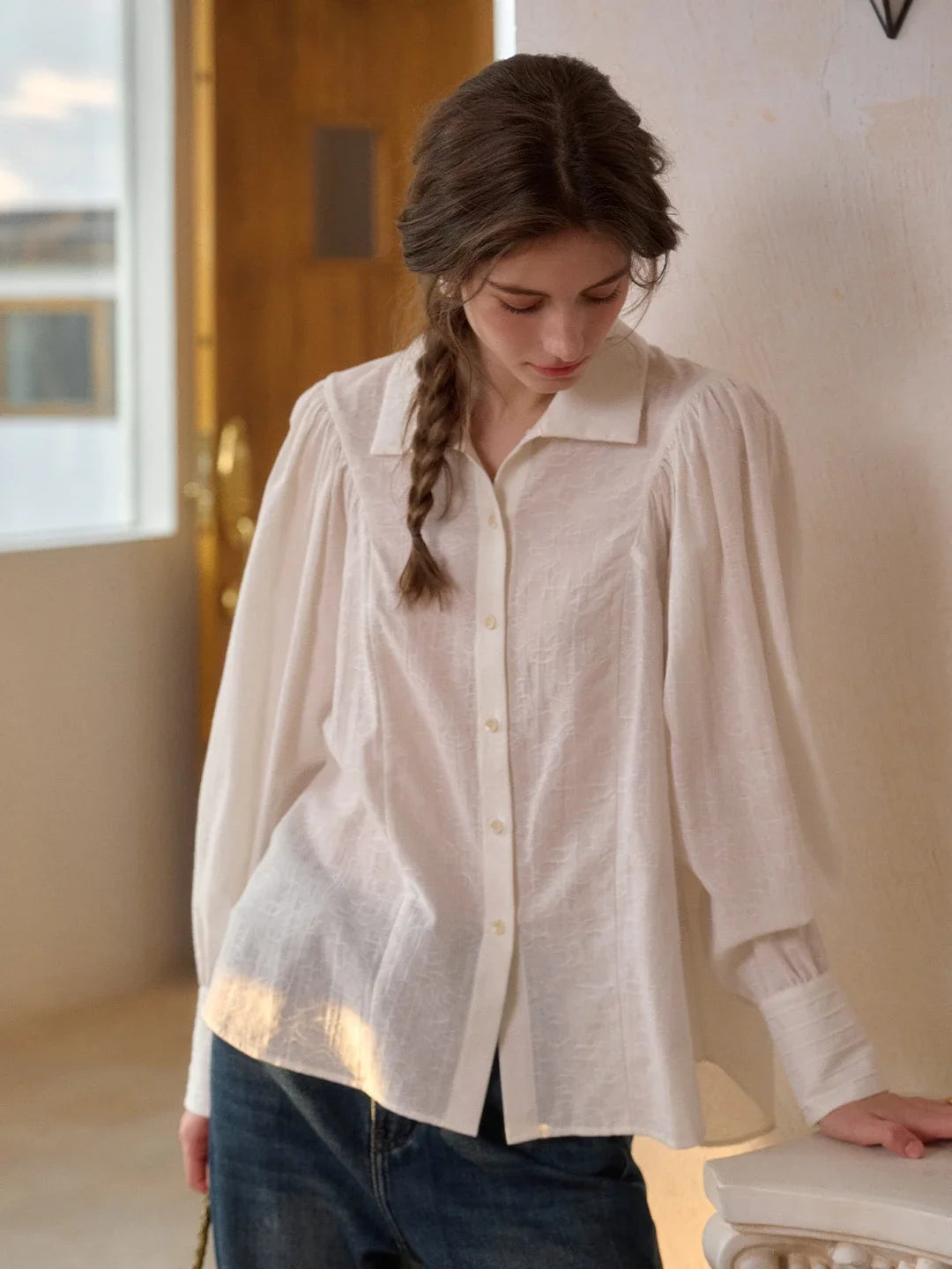 Indy V-Neck 100% Cotton Blouse