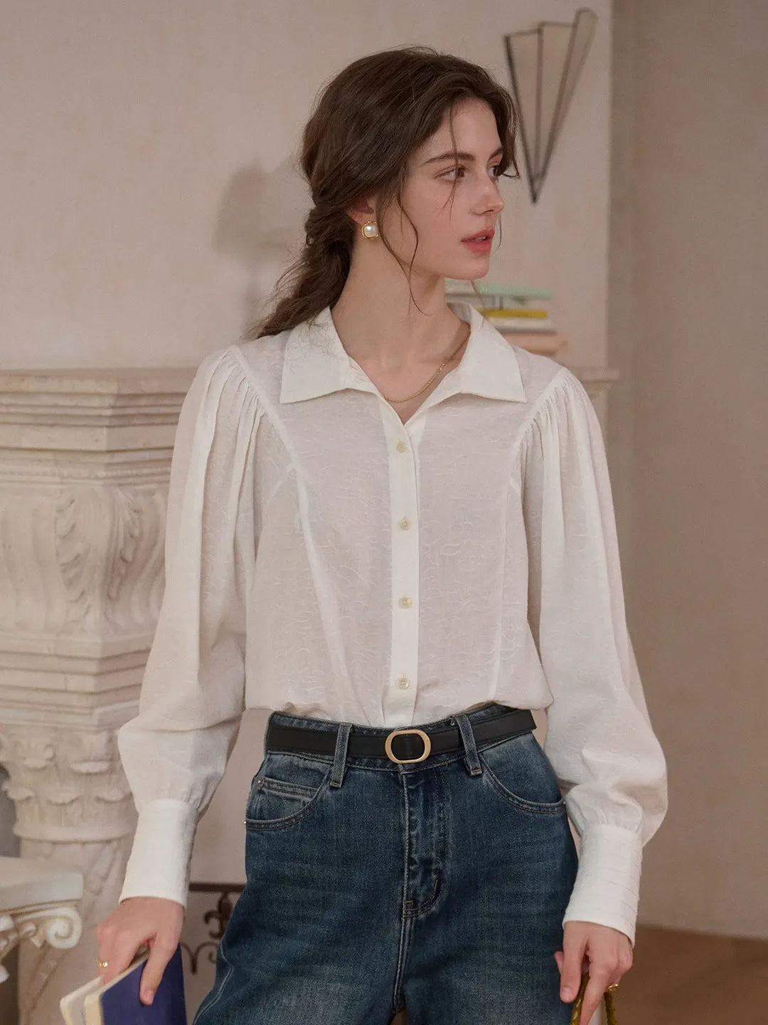 Indy V-Neck 100% Cotton Blouse