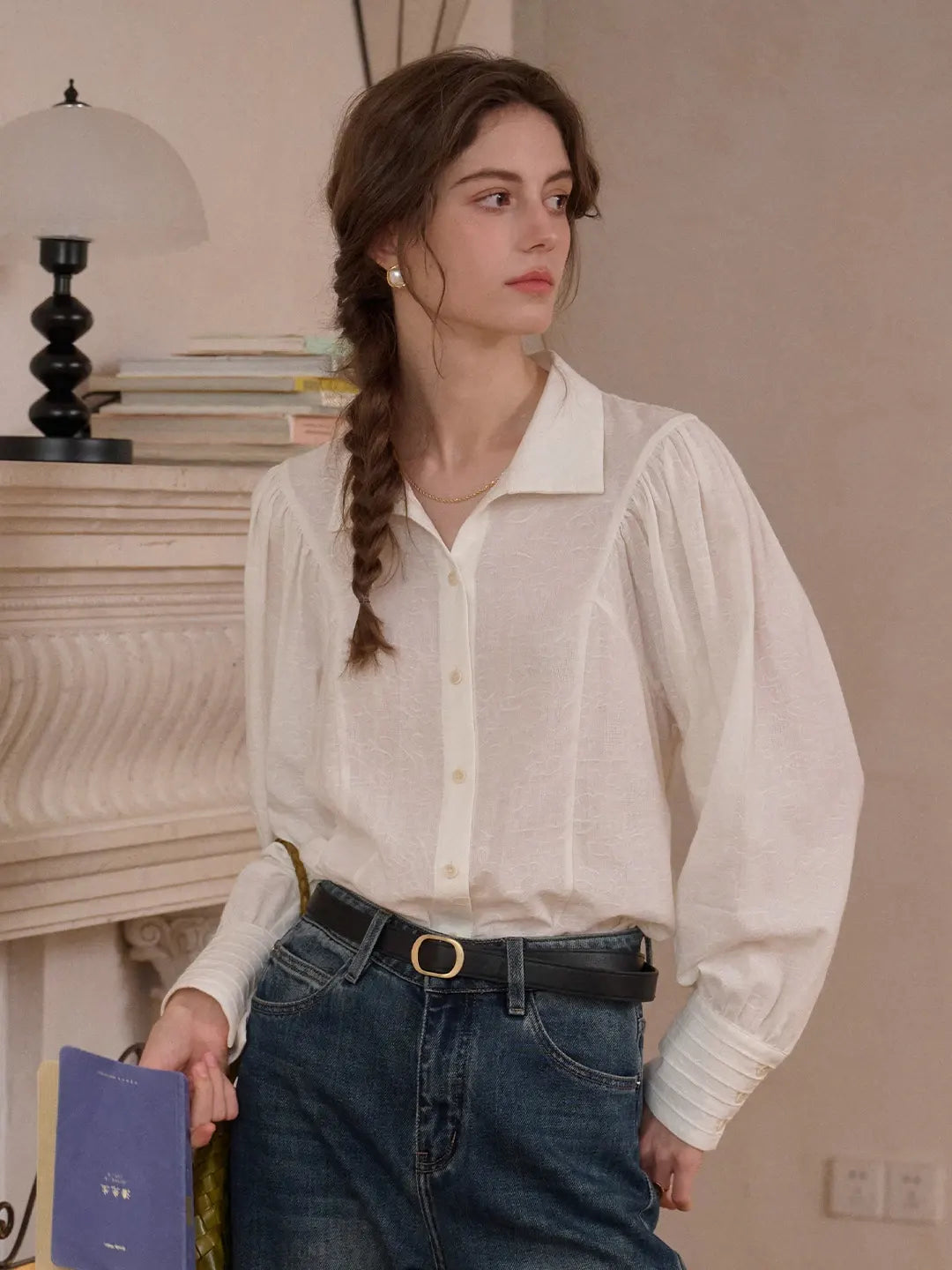 Indy V-Neck 100% Cotton Blouse