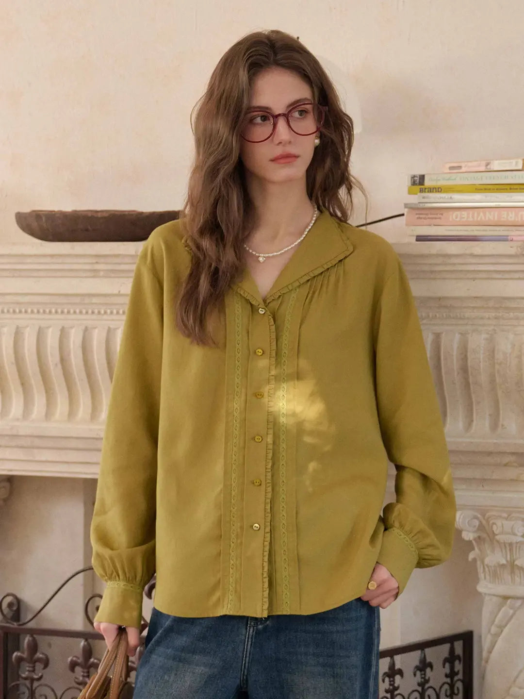 Jazmine  V-Neck Embroidered Blouse