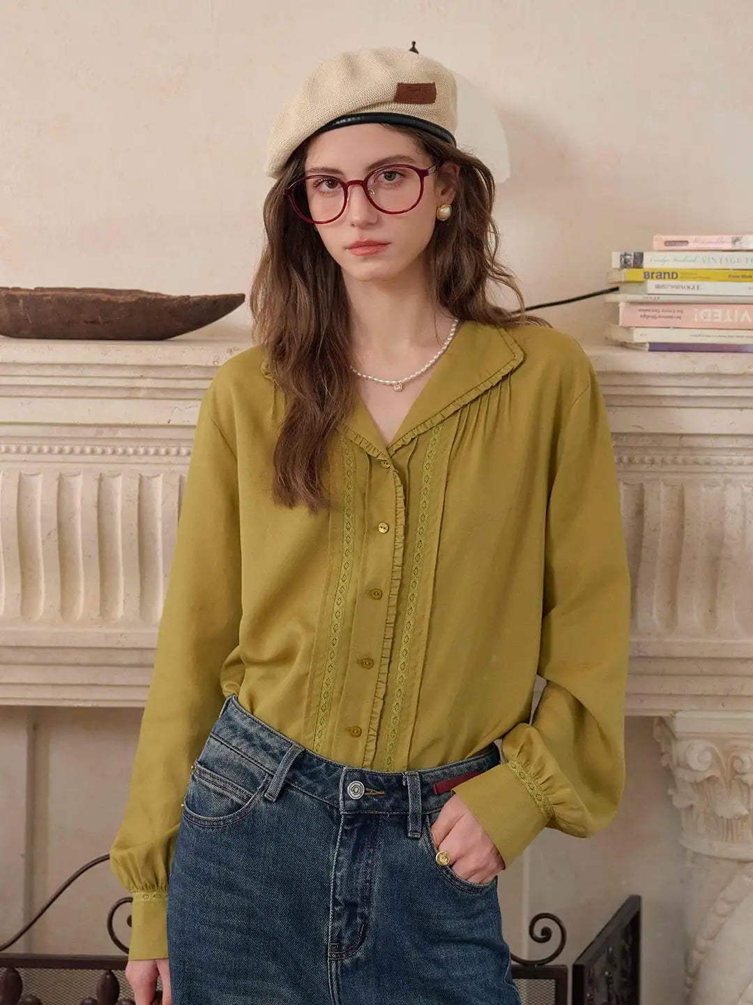 Jazmine  V-Neck Embroidered Blouse