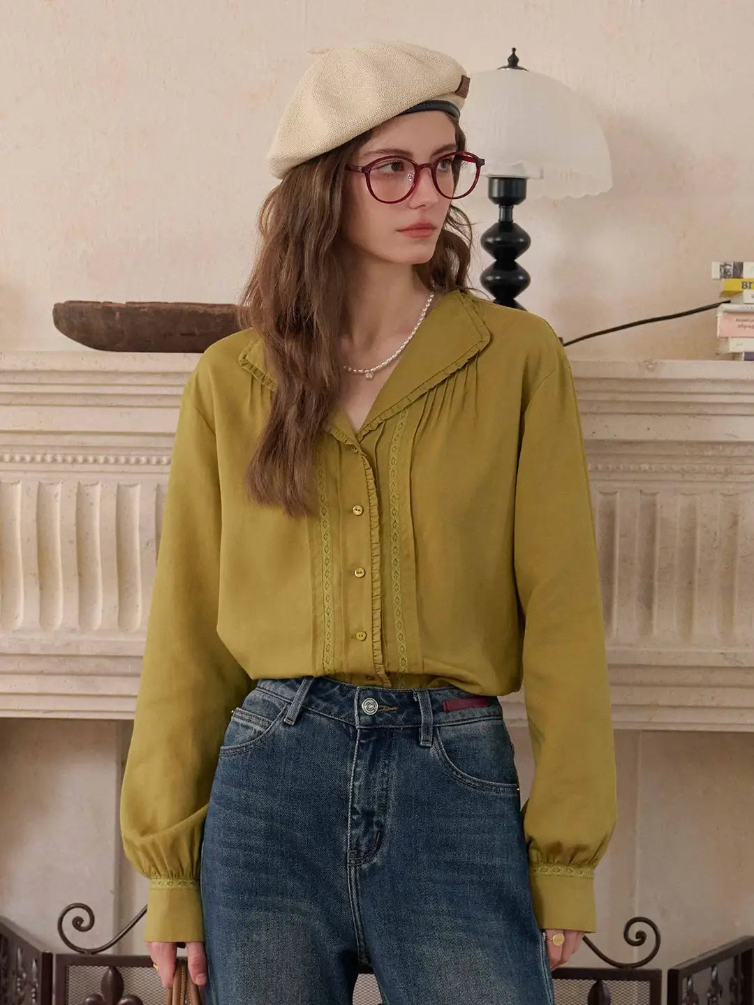 Jazmine  V-Neck Embroidered Blouse