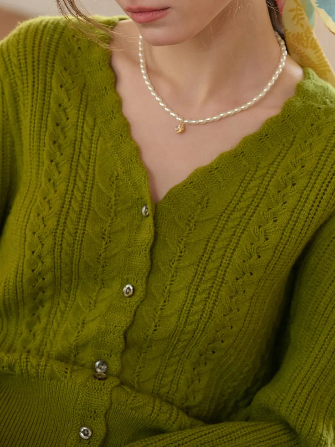 Livia V-Neck Hollow Cardigan