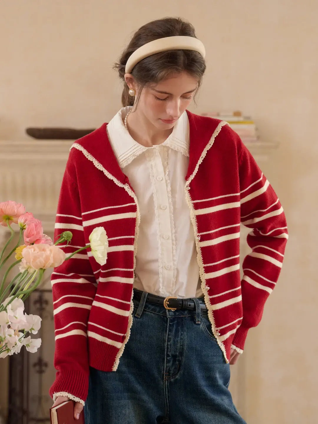 Stormi V-Neck Stripe Cardigan