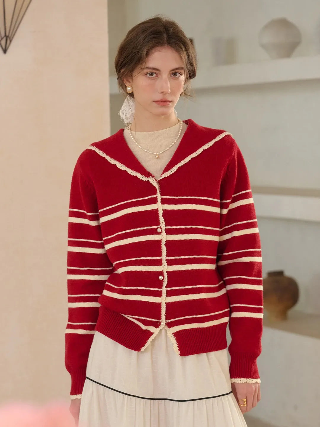 Stormi V-Neck Stripe Cardigan