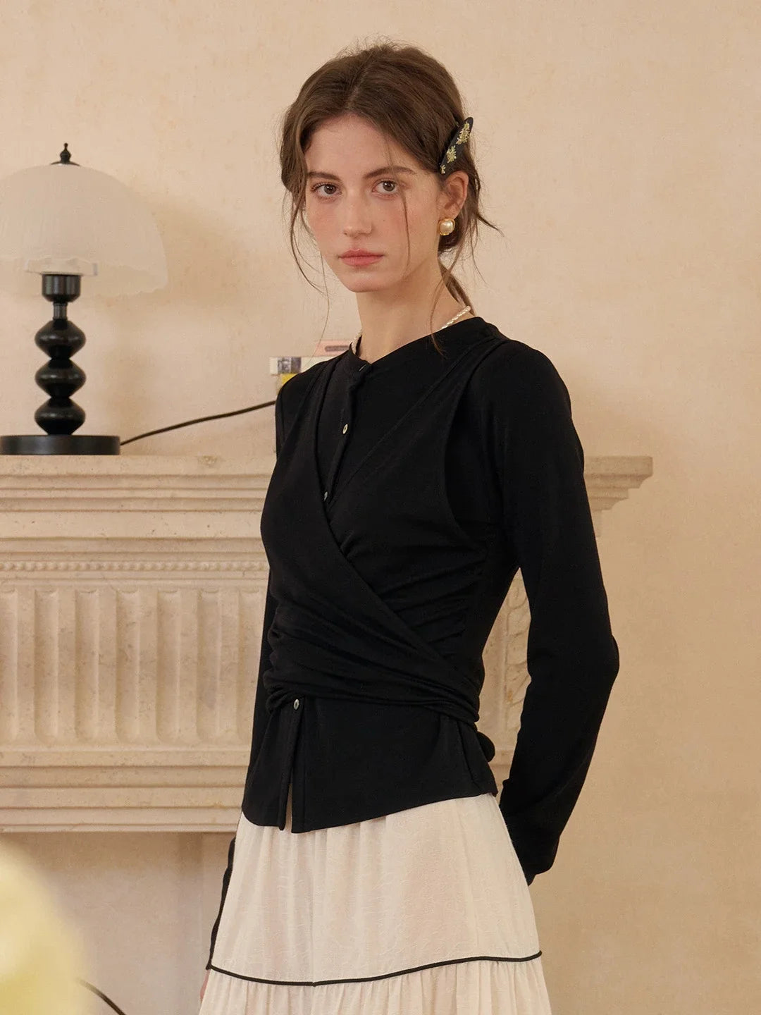 Zhuri Round Neck Wool Cardigan