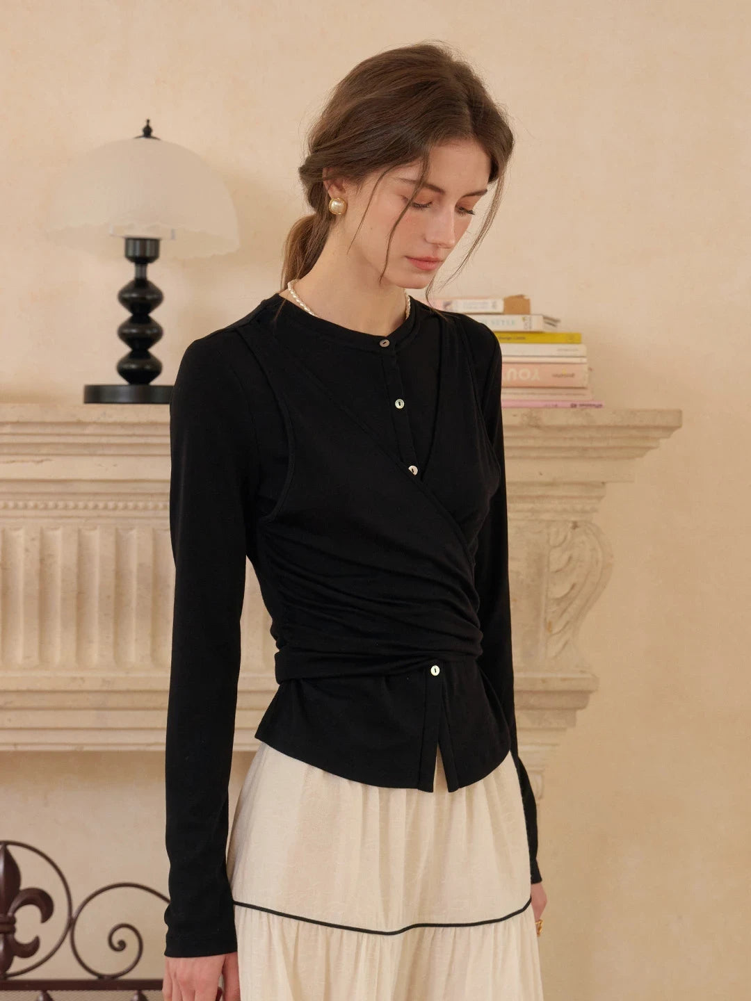 Zhuri Round Neck Wool Cardigan