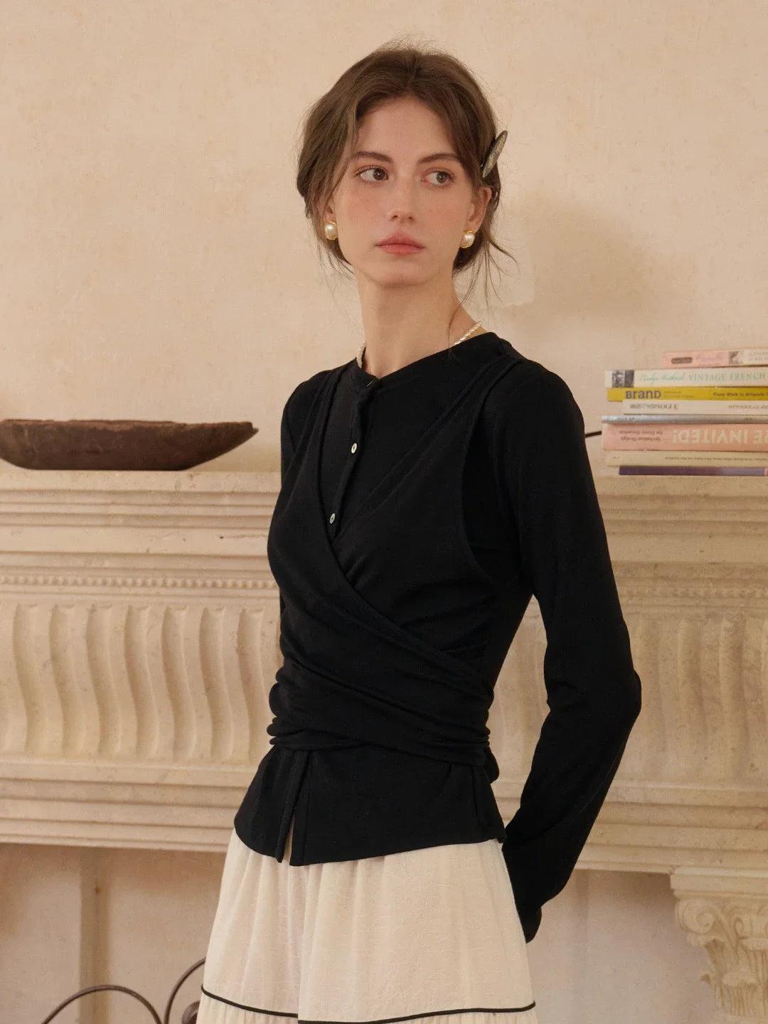 Zhuri Round Neck Wool Cardigan