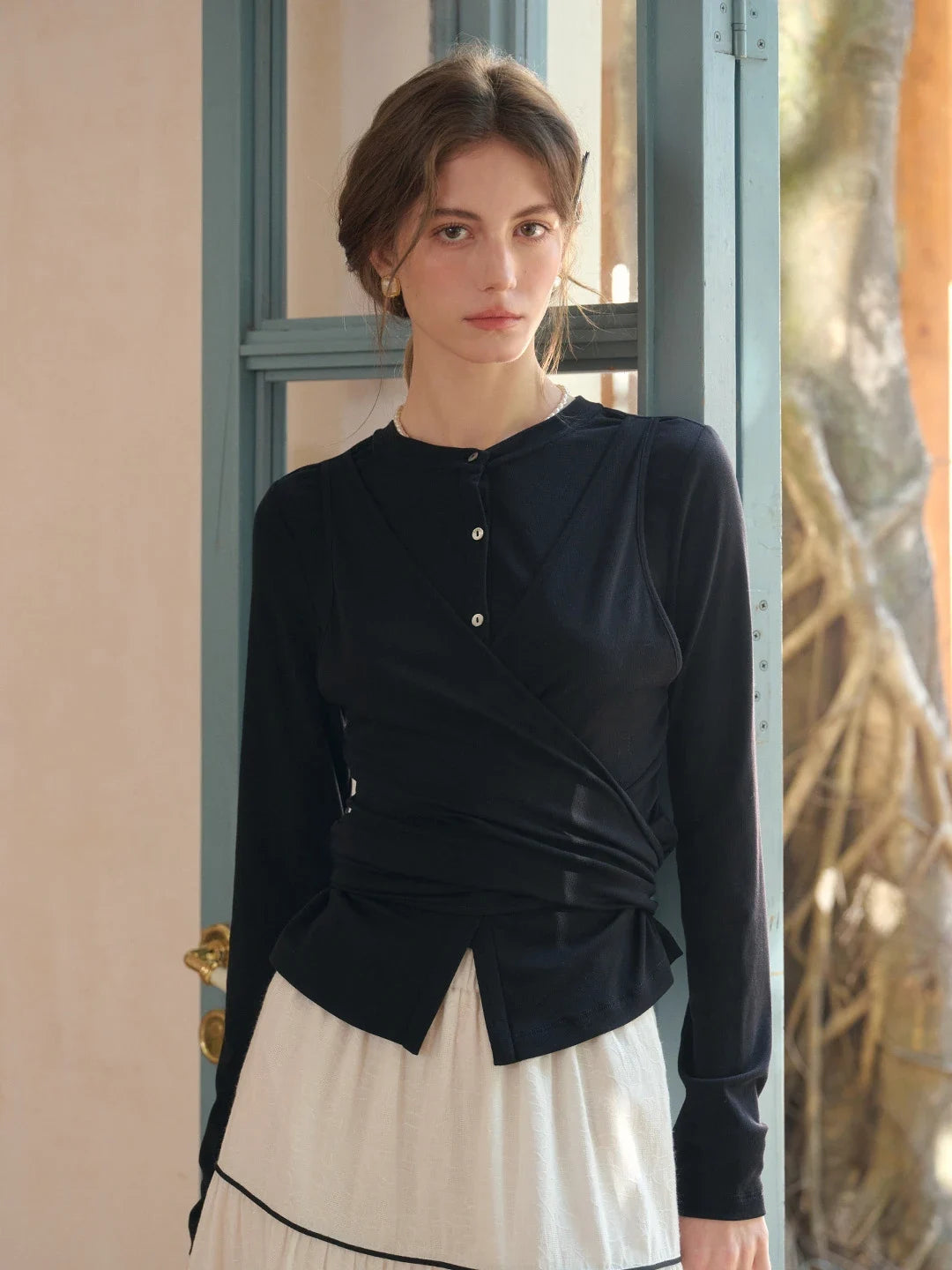 Zhuri Round Neck Wool Cardigan