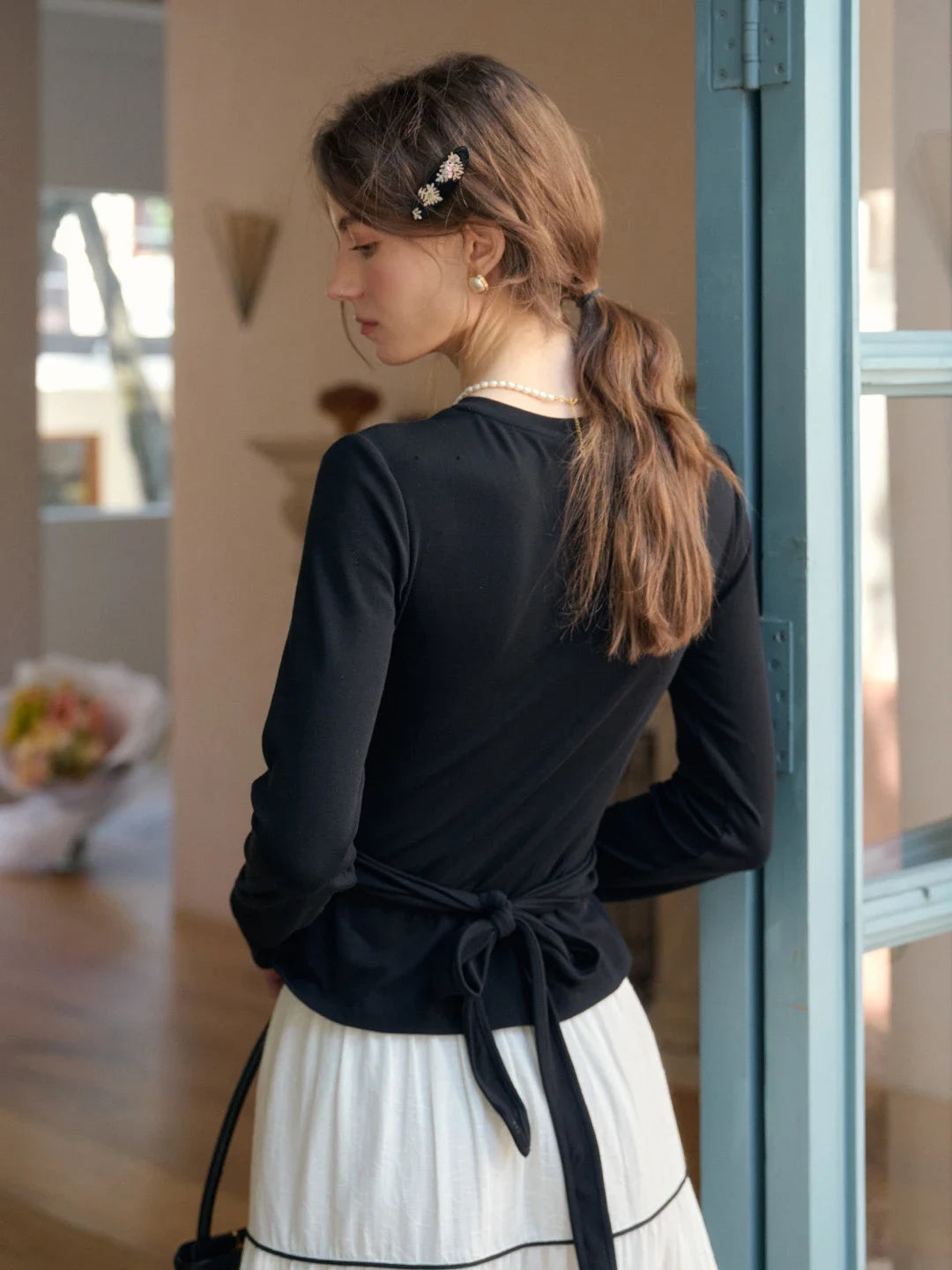 Zhuri Round Neck Wool Cardigan