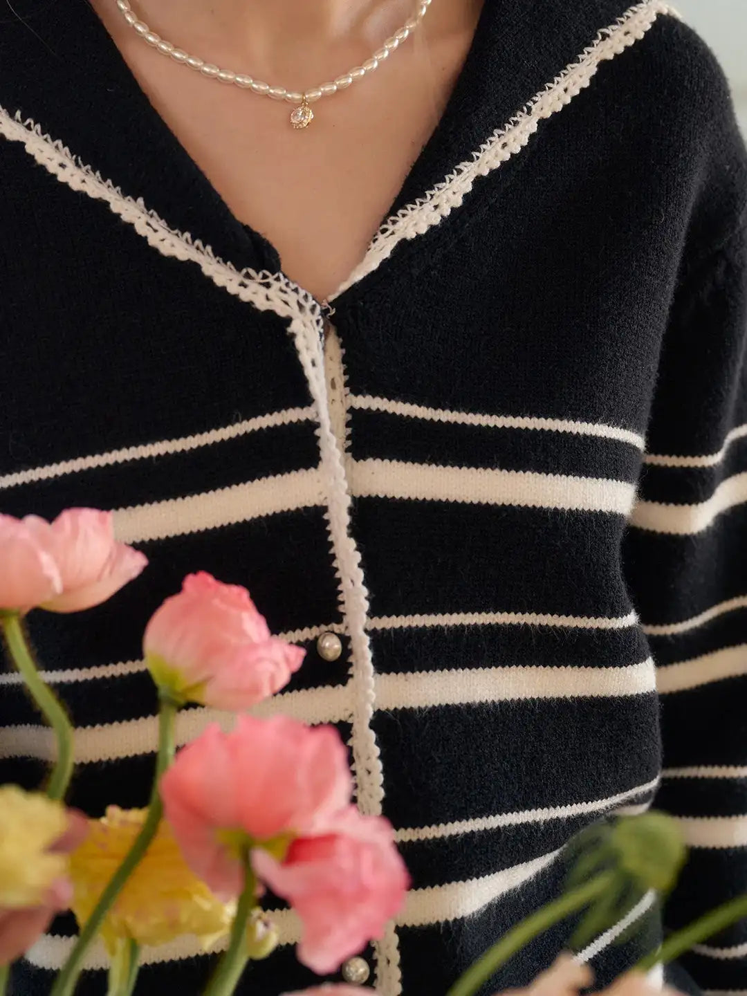 Stormi V-Neck Stripe Cardigan