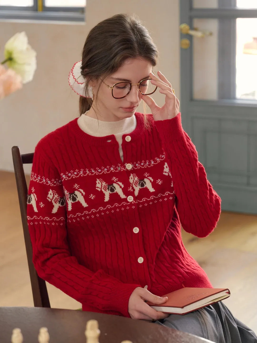 Zora Round Neck Wool Cardigan