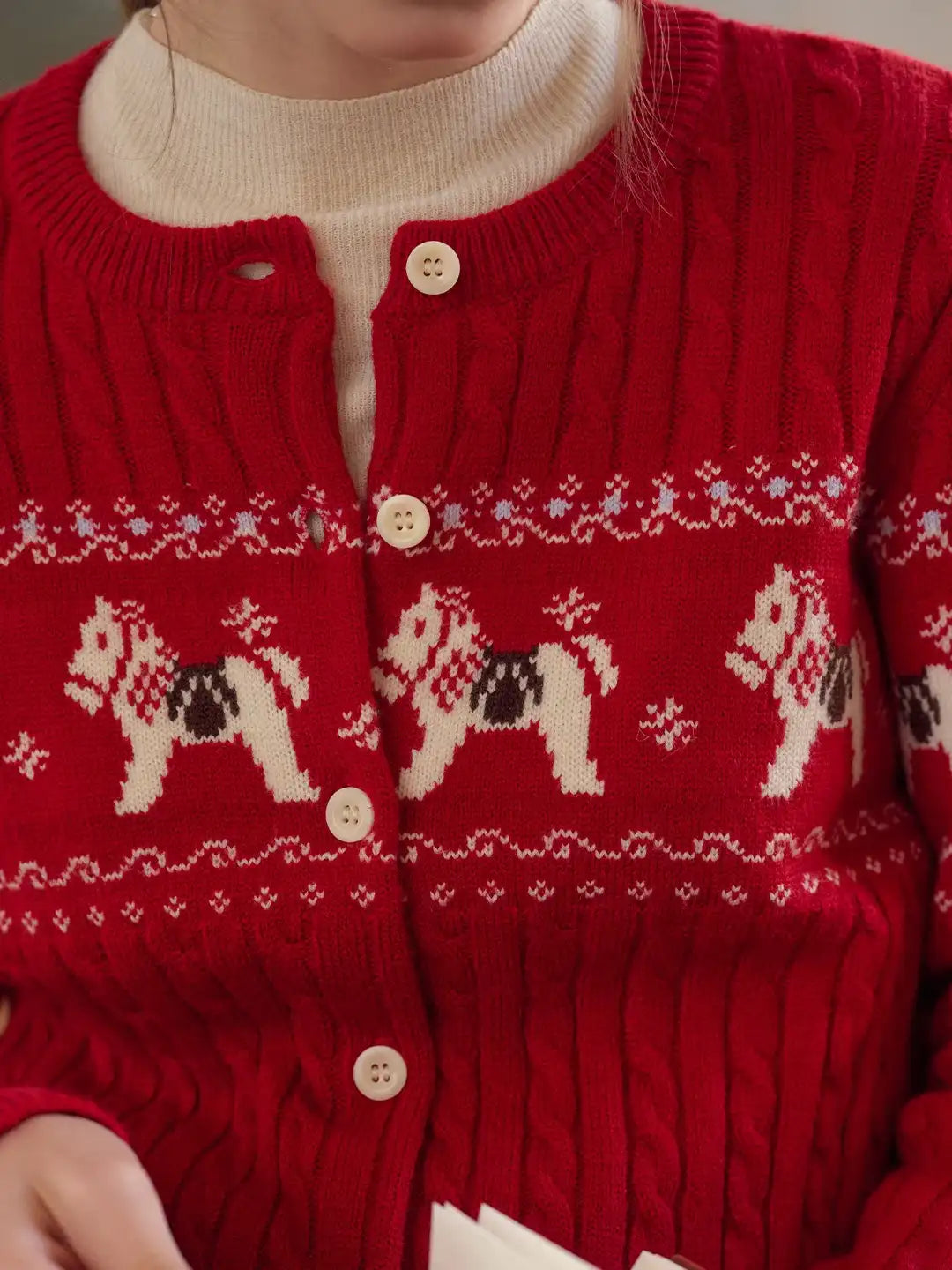 Zora Round Neck Wool Cardigan