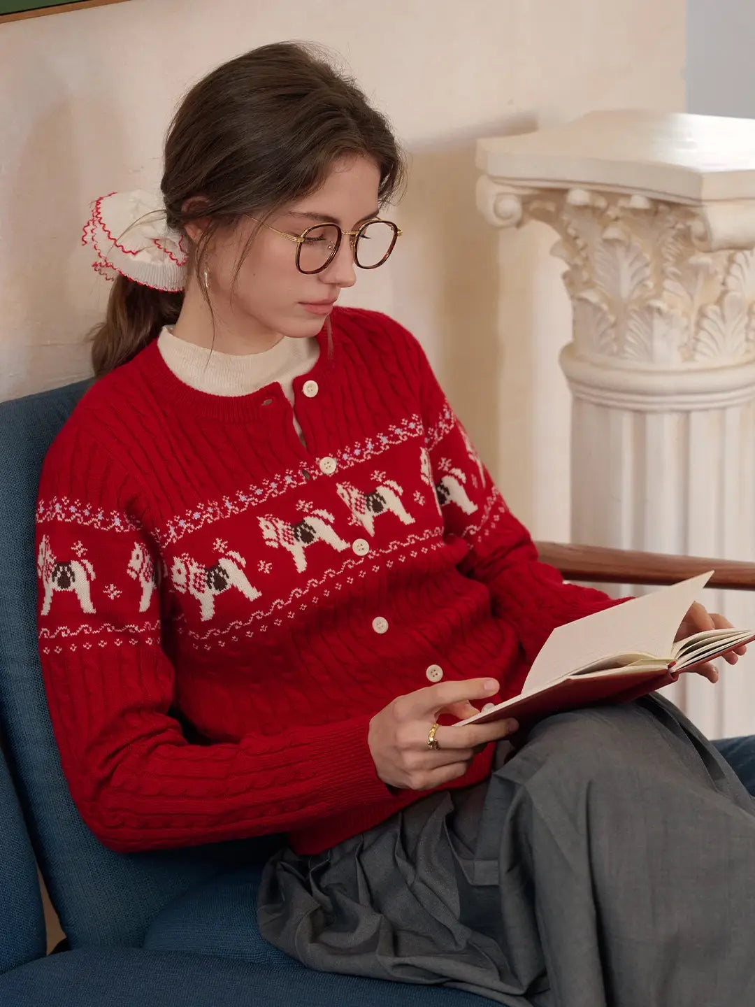 Zora Round Neck Wool Cardigan