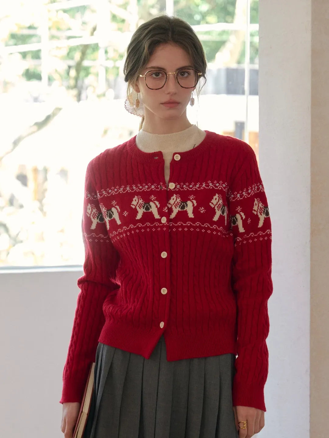 Zora Round Neck Wool Cardigan